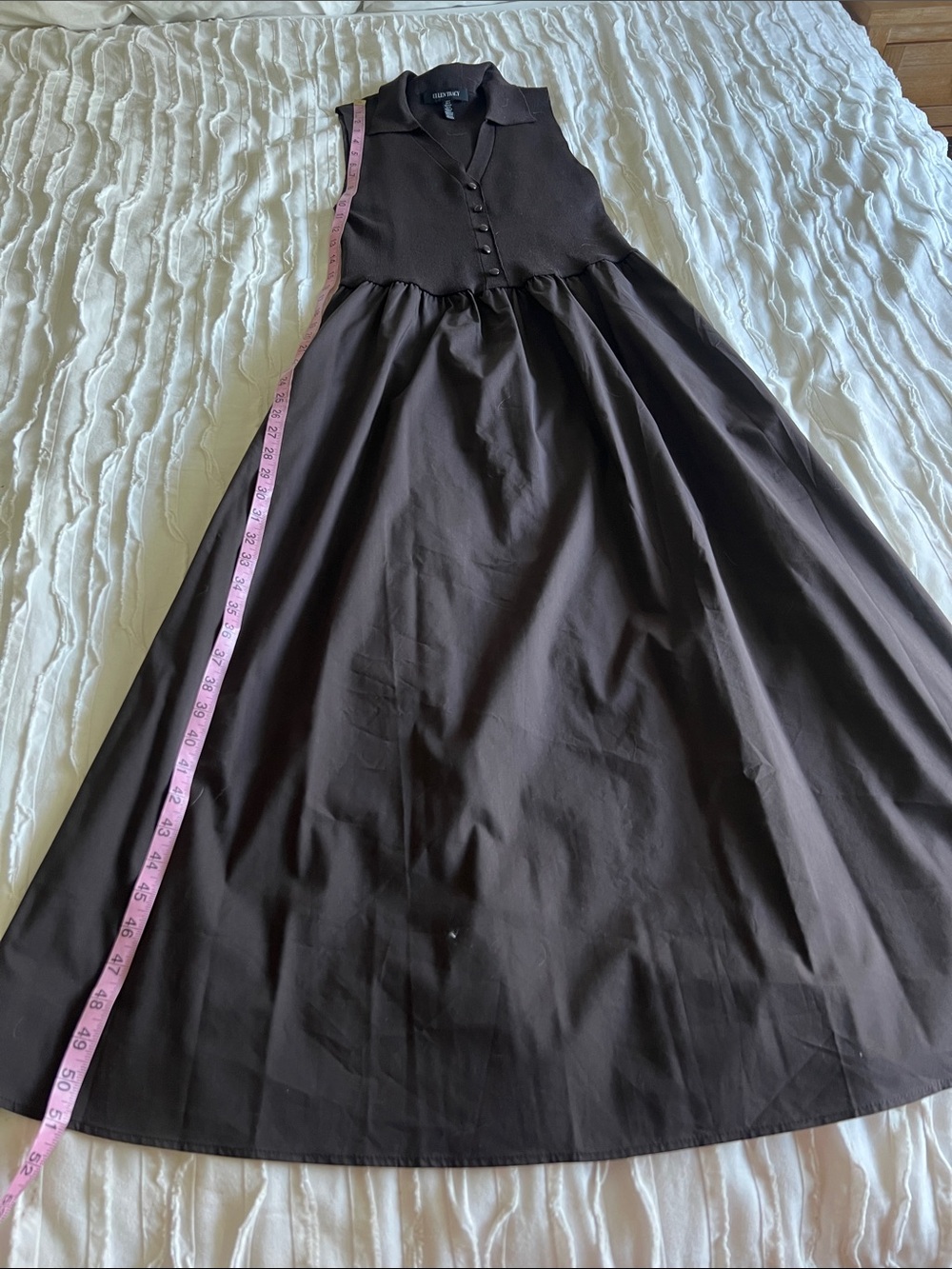 Ellen Tracy Sleeveless Maxi Dress in Dark Brown - Picture 5 of 8